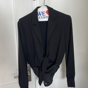 Aritzia babaton black bodysuit blouse size xxs